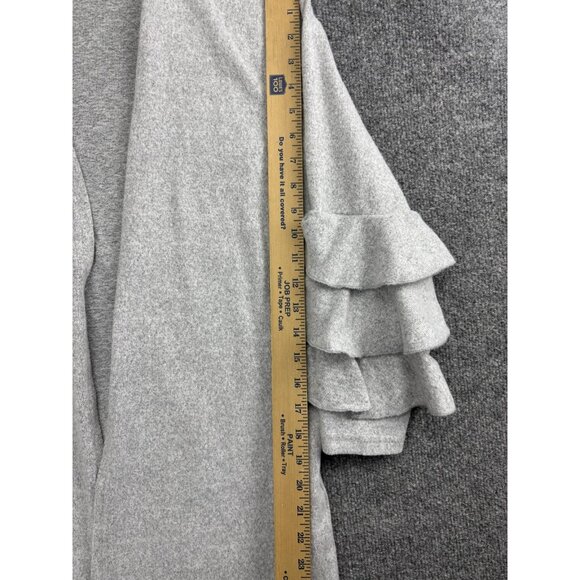 Simply Southern Sweater Womens Small Gray Open Front Ruffle Sleeve Cardigan - Picture 5 of 9